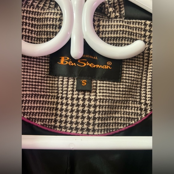 ⚫️ BOGO Ben Sherman Plaid Women's Wool Coat size small missing button - Picture 6 of 10